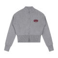 Close Knit Zip Up Cardigan - Ash & Oxblood