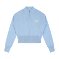 Close Knit Zip Up Cardigan - Glacier Blue