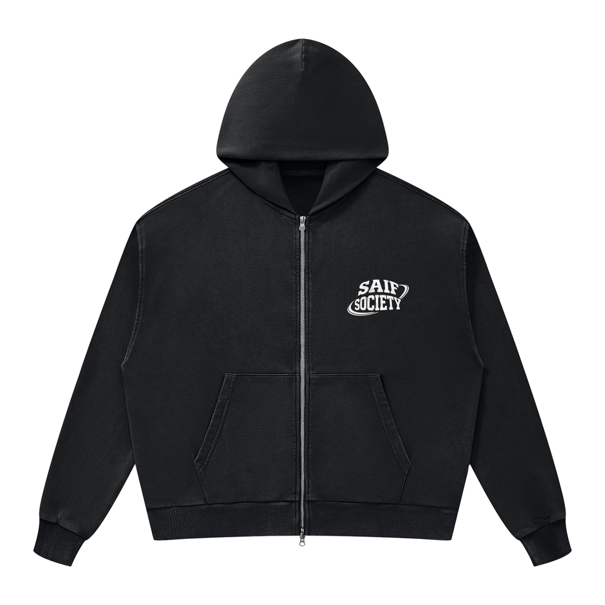 THE MEMBERS ZIP HOODIE - WHITE LOGO