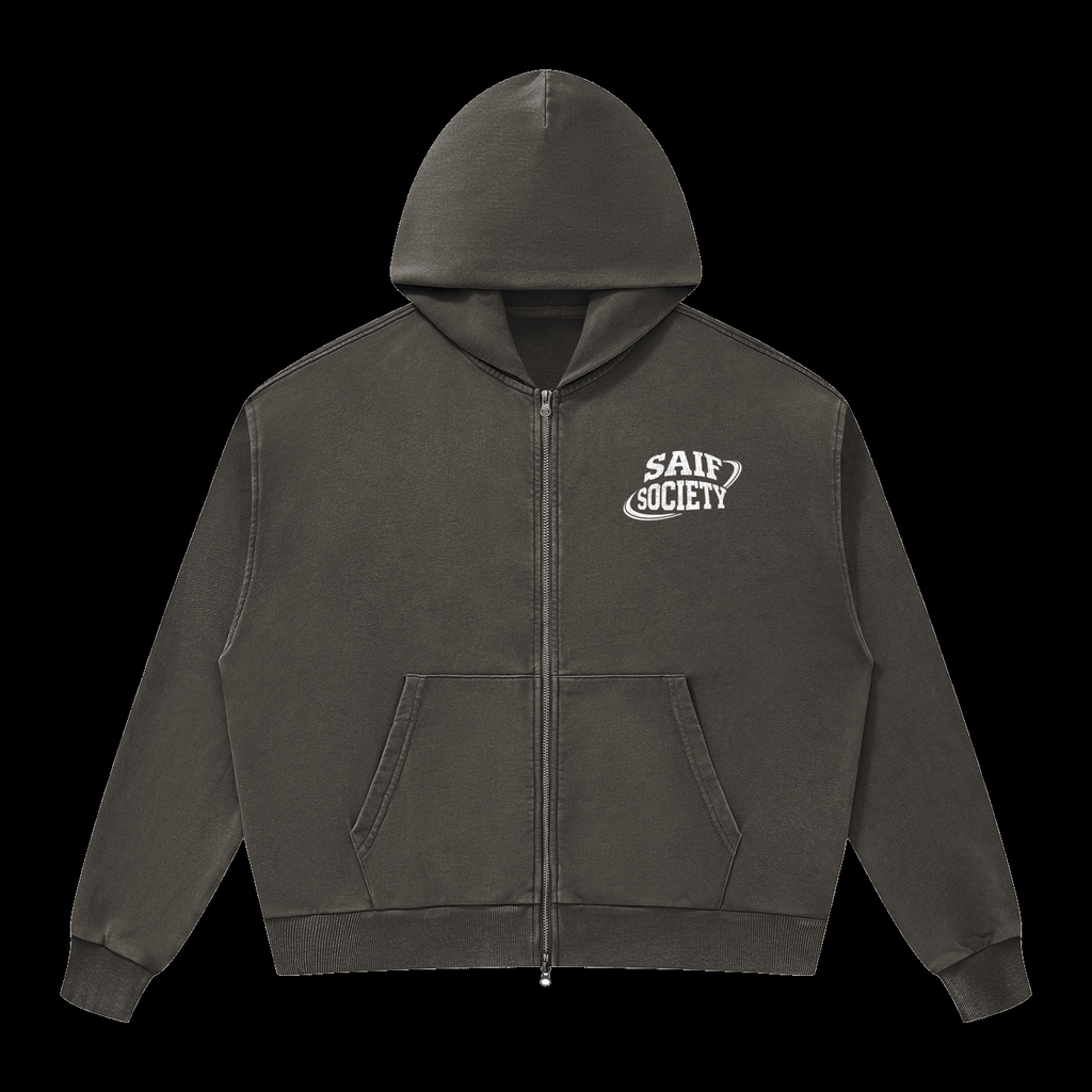 The Members Unisex Zip Hoodie - COFFEE