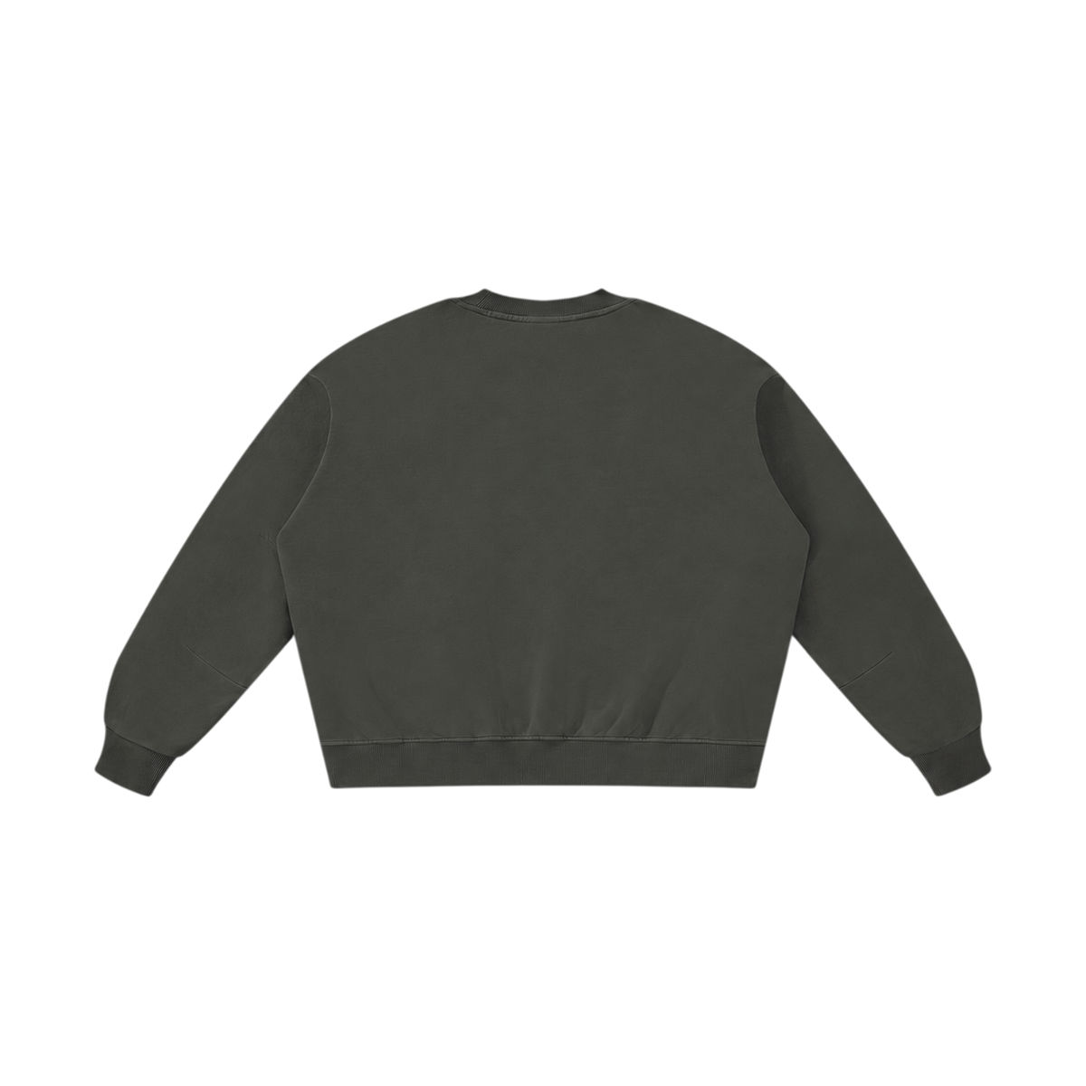 saifsociety The Core Crew in gunmetal grey, a 100% cotton oversized sweatshirt with dropped shoulders and ribbed trims.