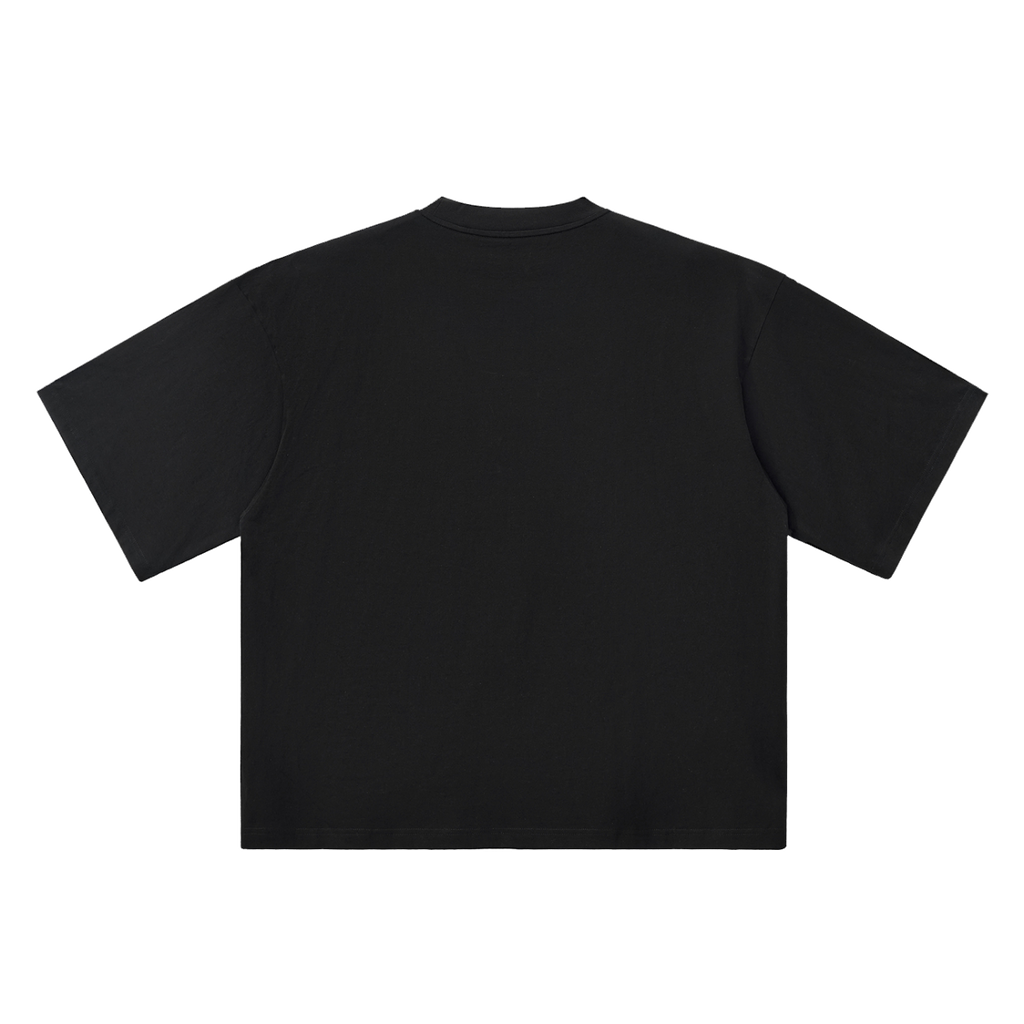 The Saif World Chrome Tee in black, back view